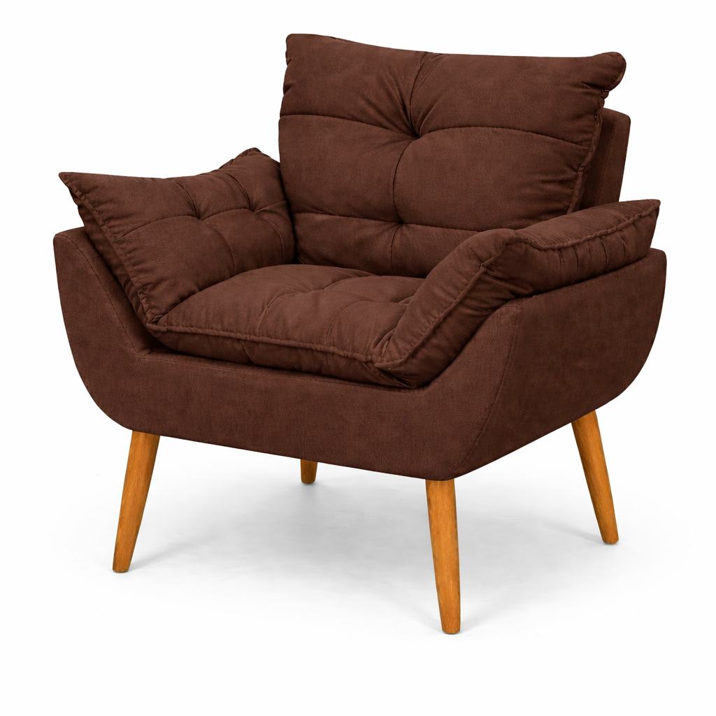 Poltrona Amamentação Decorativa Para Sala Área Gourmet Tecido Suede Confortável Moveis Infantil - BayKaiHome