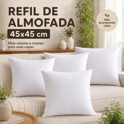 Kit 4 Almofadas 45cm x 45cm de Espuma Extra Macio - Envio Imediato
