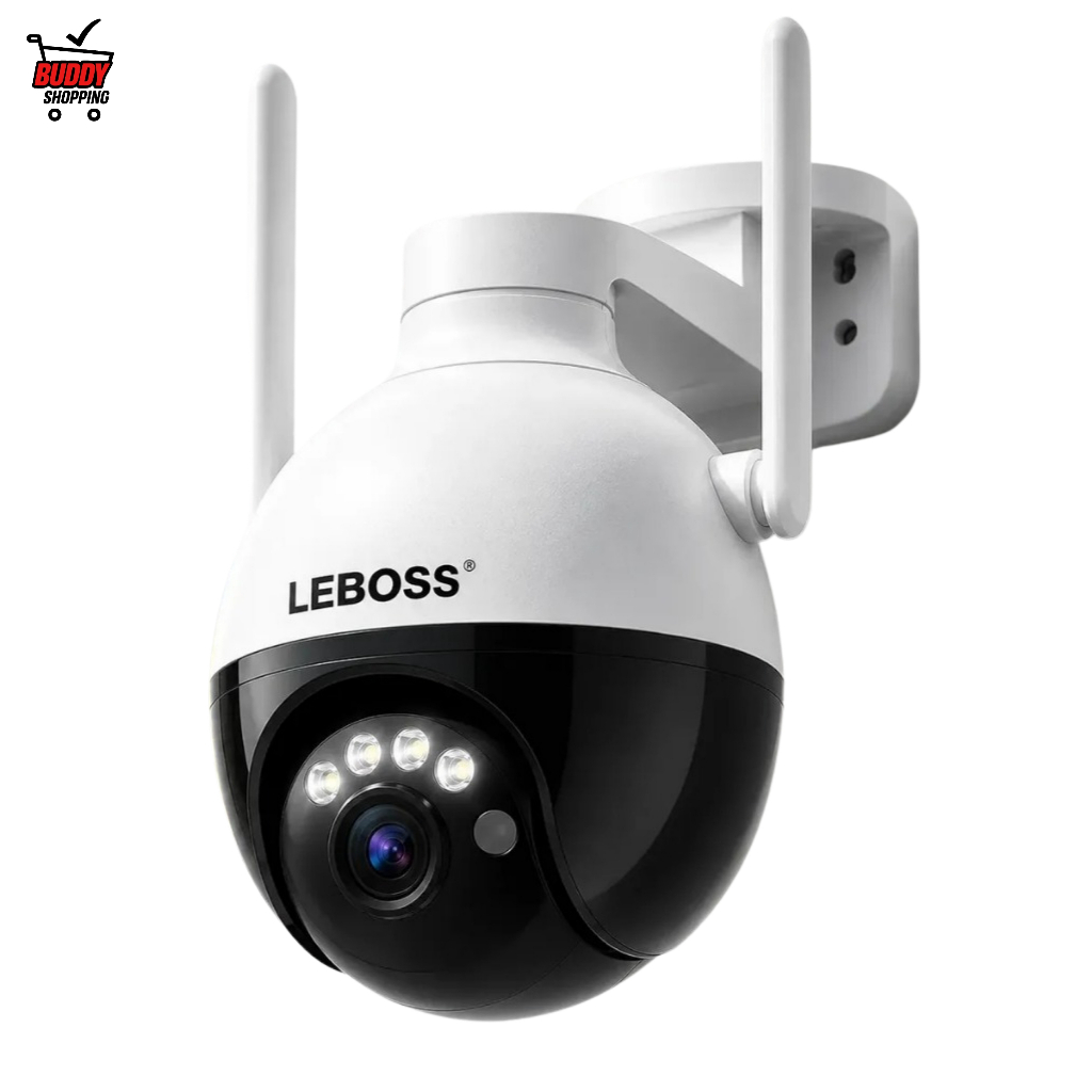 Câmera IP Wi-Fi Externa PTZ 355° com Visão Noturna Áudio MicroSD IP66 2 Antenas Alarme Branca