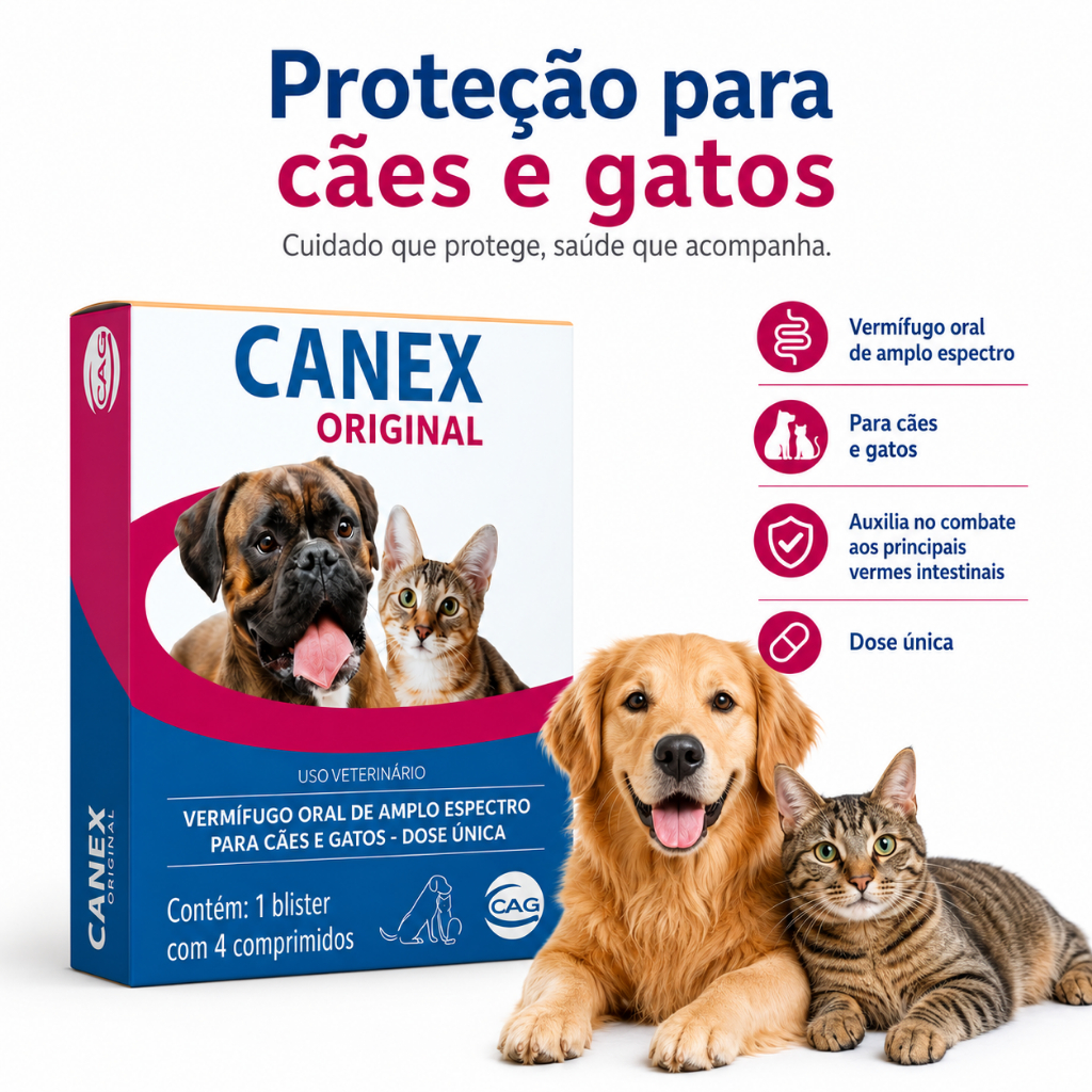 Vermífugo Canex Original 04 Comprimidos - Ceva