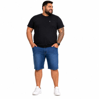 Bermuda Jeans Masculina Plus Size Slim com Lycra Elastano Confortável