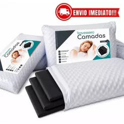 Travesseiro ORTOPÉDICO Pillow Com CAMADAS Magnético e Infravermelho Anti Ronco - Ajuda Aliviar Dores