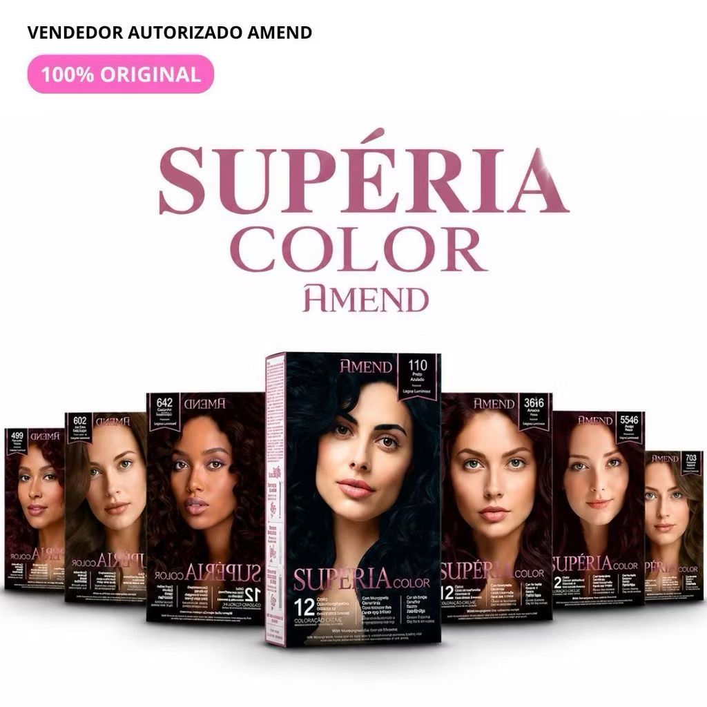 ￼Coloração Sem Amônia Amend Cosmetics Superia Color - Escolha a Sua Cor