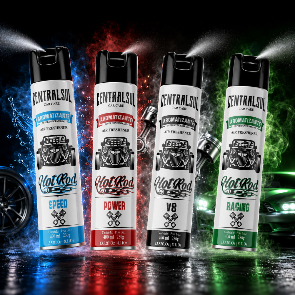 kit 4 aromatizante HOT ROD CENTRALSUL 400ml