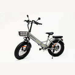 Bicicleta Elétrica Watts BW3 1000W Aro 20 Dobrável Fat Tire Shimano 6 Velocidades Bateria 10,4Ah Cinza