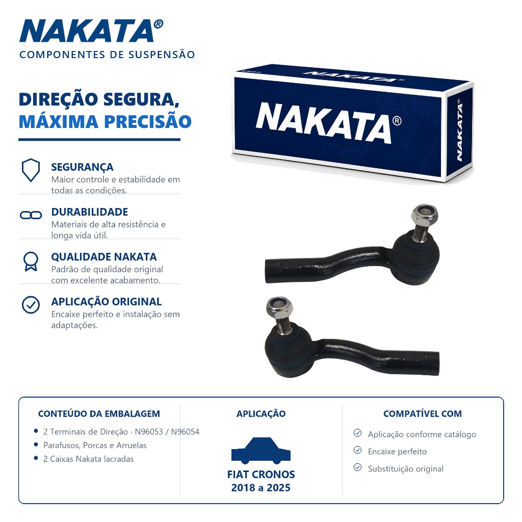 Par Terminal direcao FIAT CRONOS 2018 a 2025 NAKATA