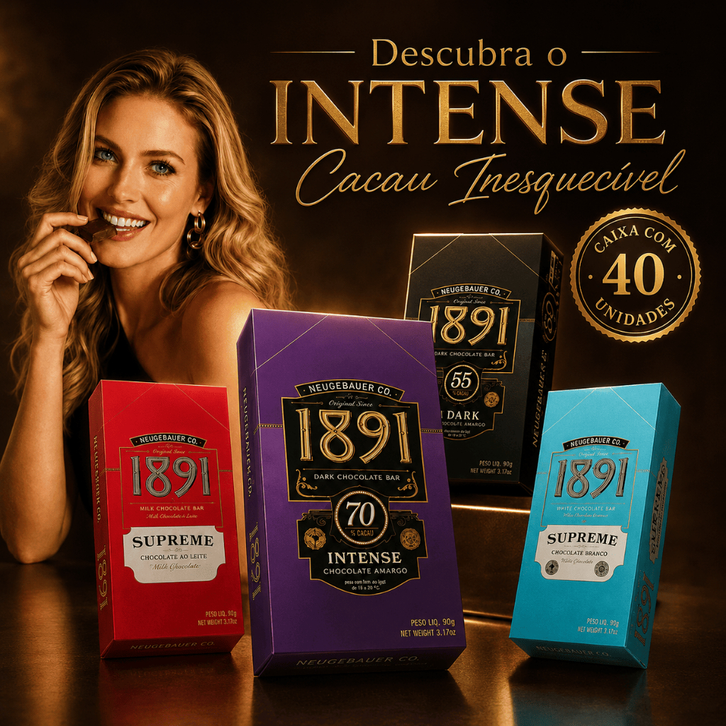 Chocolate Neugebauer 1891 Caixa C/ 40 Unidades - Intense 70% Cacau - Supreme - Dark