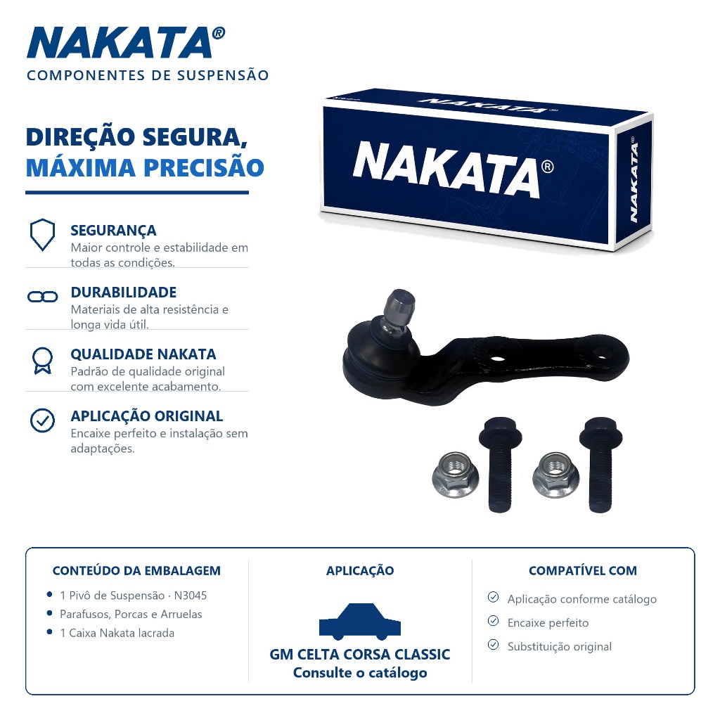 Pivo De Suspensão Inferior GM Celta Corsa Classic Pick-up Wagon Prisma – Nakata N3045
