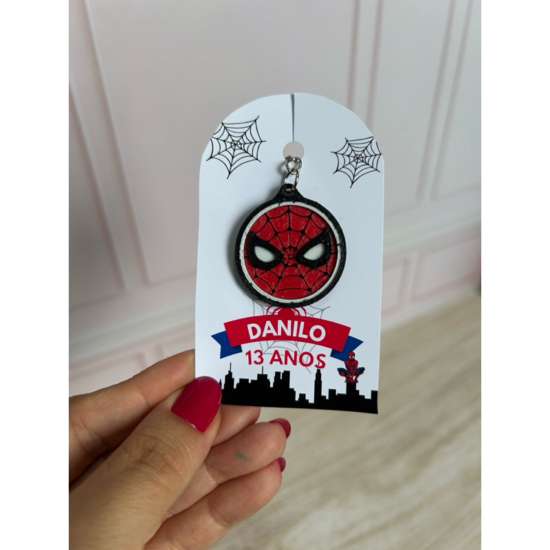 Chaveiro Homem-Aranha Personalizado | Lembrancinha Infantil | Festa Aniversário | Com Tag e Embalagem Individual 🕷️