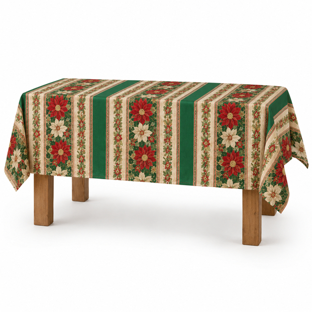 Toalha de Mesa Natalina 4 Lugares Estampada Mesa Posta Ceia Decoração de Natal