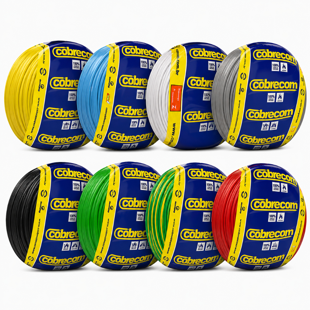 Fio Elétrico Flexível 1,5mm Cobrecom 100 Metros Cabo Flexível 1,5mm 100% Cobre Normatizado Inmetro