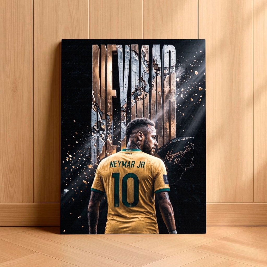 Quadro Decorativo Neymar Jr Camisa 10 Seleção Brasileira