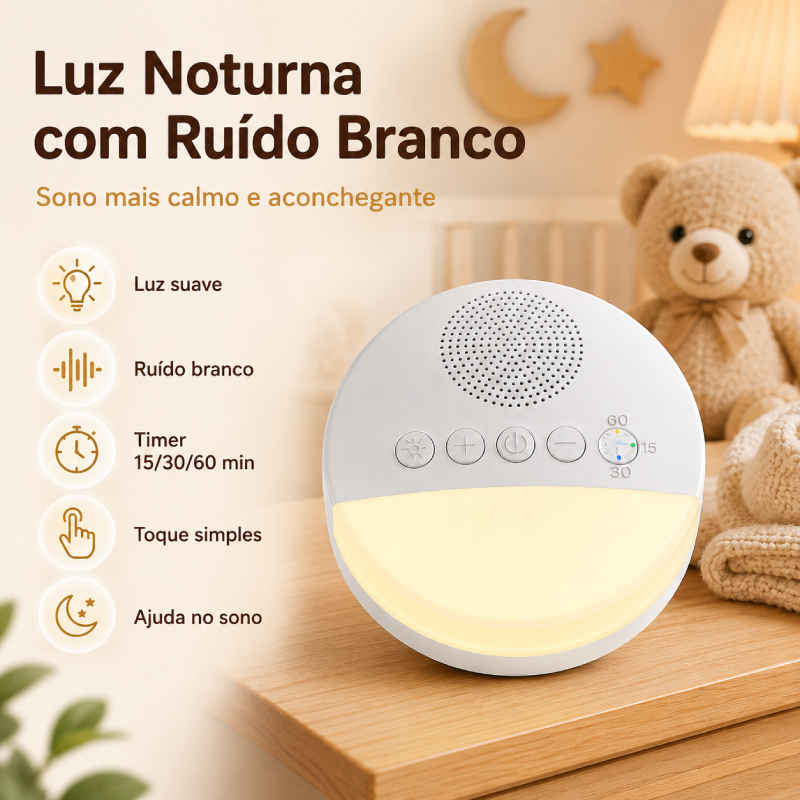 Máquina de ruído branco infantil , luz noturna com carregamento USB, reprodutor de som para dormir