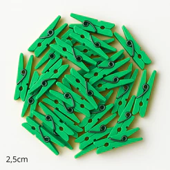 Mini Prendedor de Madeira Verde 2,5cm - 50 Unidades - Rizzo​