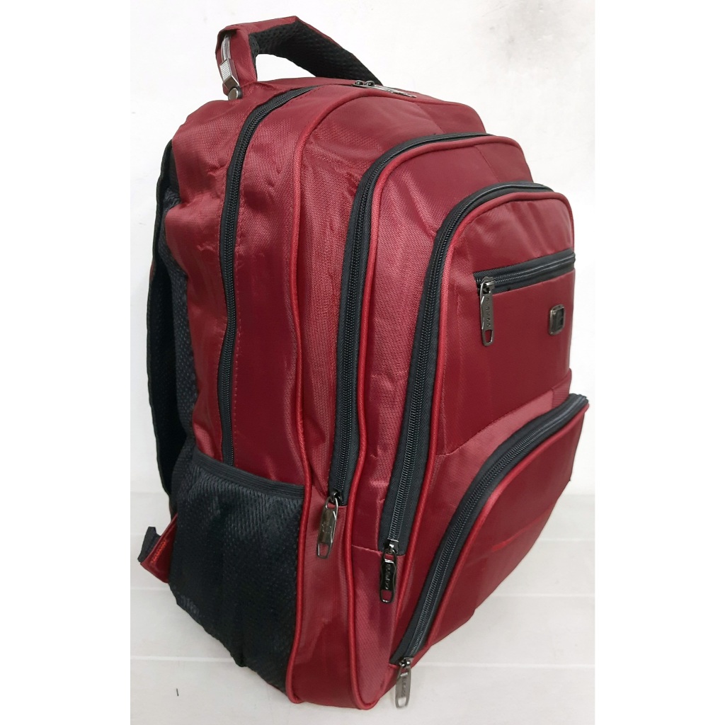 Mochila Masculina Vermelha Bordô Elemoo Notebook 17 Grande Reforçada Escolar Faculdade Trabalho Impermeável Resistente