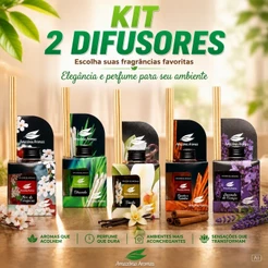 Kit 2 Difusores de Ambiente Amazônia Aromas 270ml com varetas