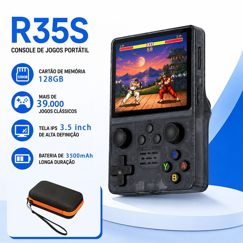 R35S Console de jogos portátil,128 GB,39.000 jogos，128 GB,Arkos 2.0，1GB RAM，consoles de videogame,nimi game
