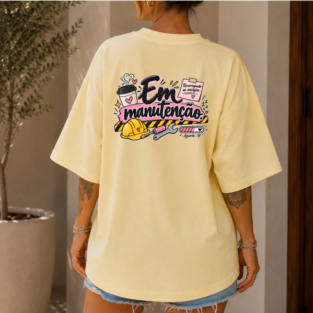 Camiseta Feminina Oversized Estampada T-Shirt Streetwear 100% Algodão Modelagem Larga Moda Confortável