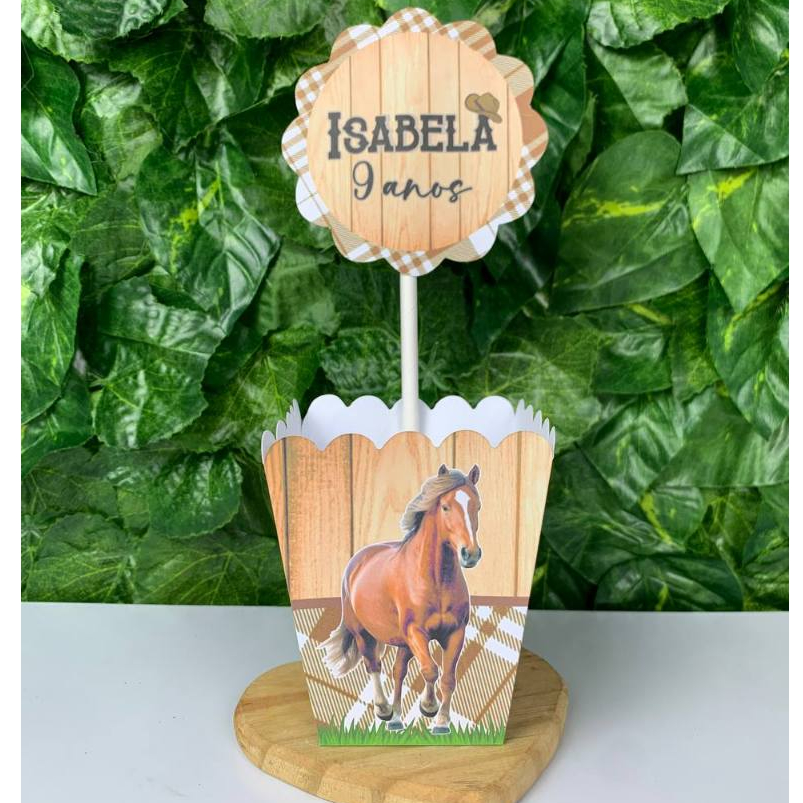 Centro de Mesa Cavalo Haras / Cachepô Personalizado Lembrancinha para Festa Infantil