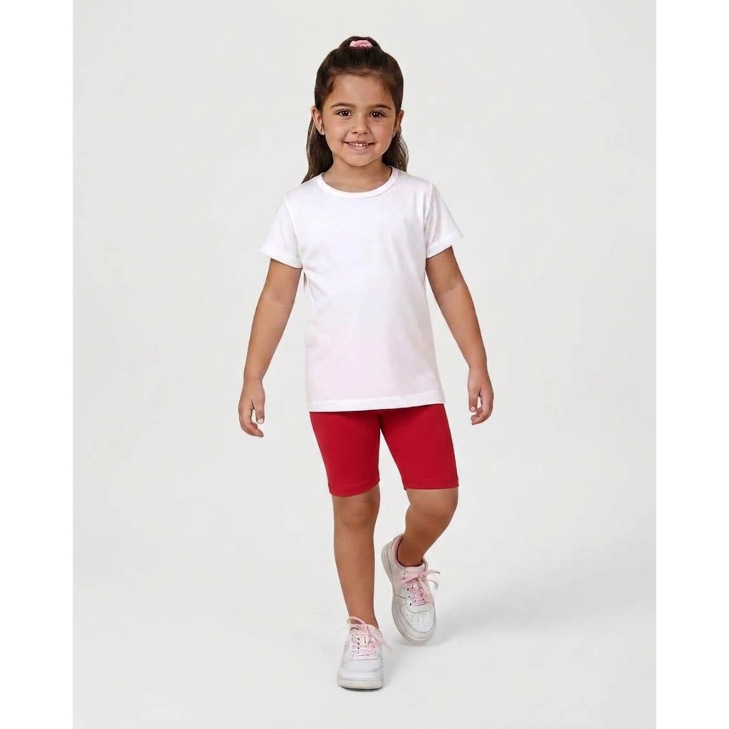 Bermuda Infantil Menina Ciclista Em Algodão Malwee Kids