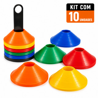 Kit 10 Chapéus Chineses Treino Funcional Agilidade Futebol Futsal Academia Ar Livre