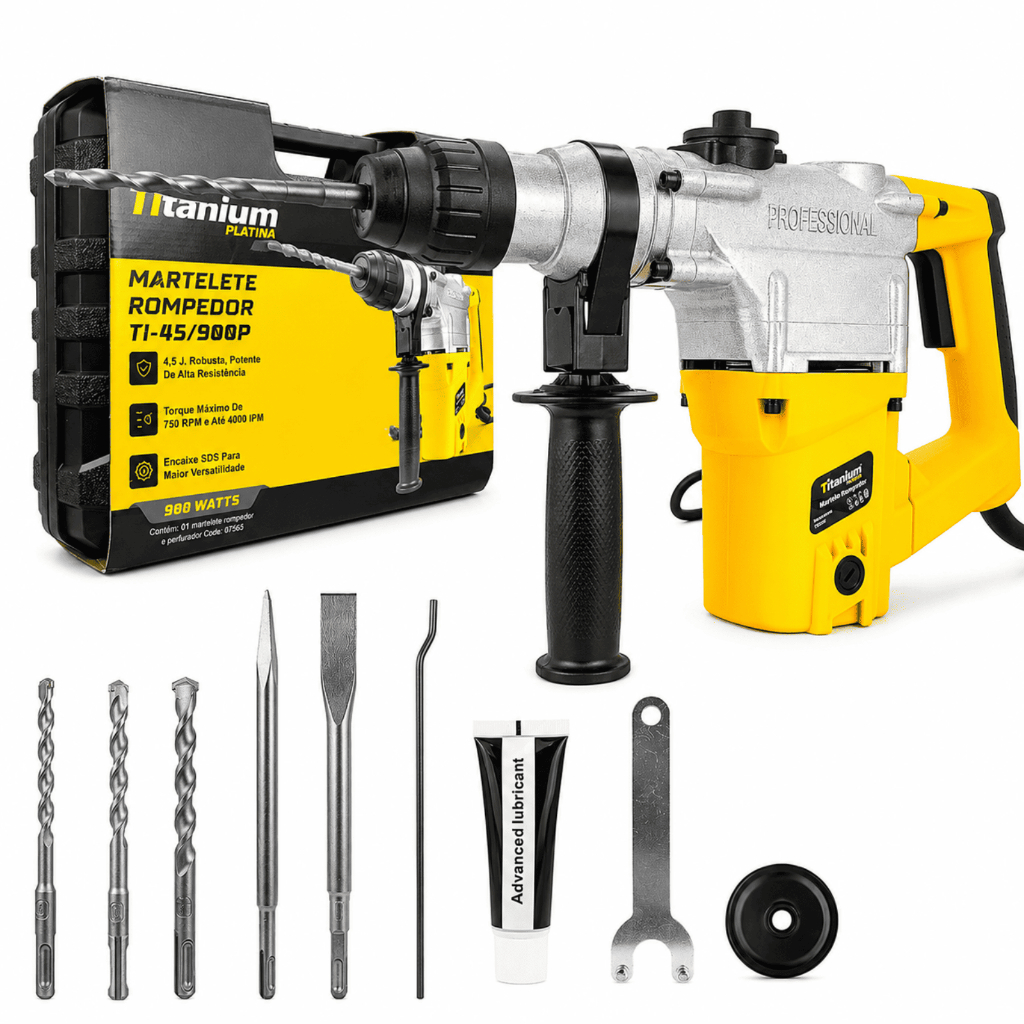Martelete Rompedor 900W 220V SDS Plus 4,5J - Titanium Platina
