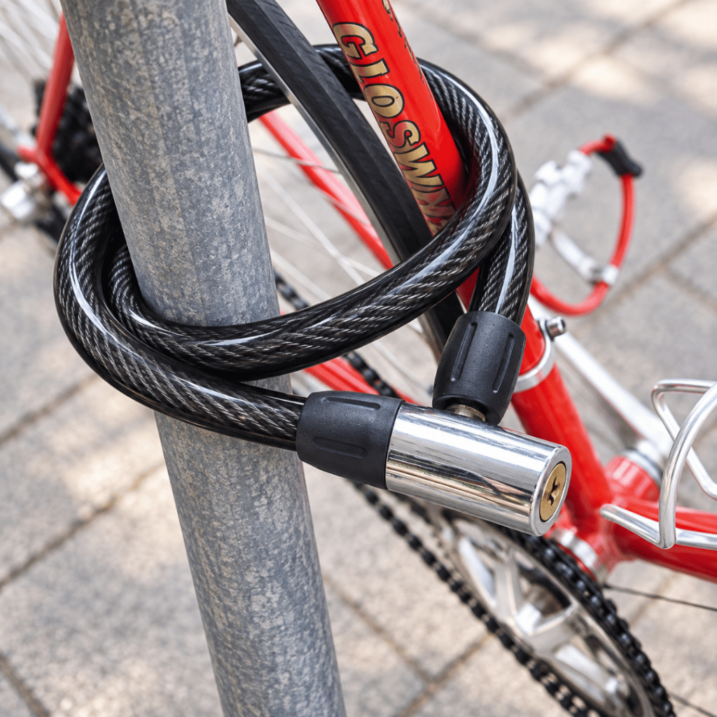 Cadeado para Bicicleta Cabo de Aço Antifurto 1m 18mm com 2 Chaves Revestido Flexível LUATEK LK-BL37 · foto 2