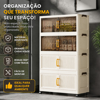 4/5/6 camada armário dobrável 80CM com rodinhas kit caixa organizadora com tampa guarda roupa empilhavel Rodinhas