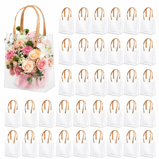 Kit 20/30 Sacola Para Presente Transparente Fosco Com Alça Reforçada Resistente e Elegante