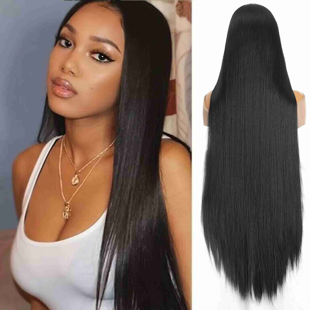 Peruca Cabelo Orgânico Cosplay liso 100cm Várias Cores Mangá Anime Fantasia eBarty
