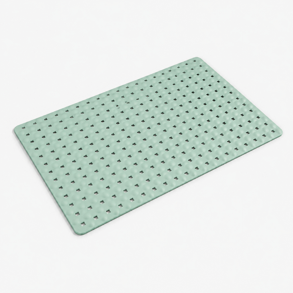 Tapete de Banheiro Antiderrapante para Box com Ventosas Verde Anti Mofo Secagem Rápida Impermeável
