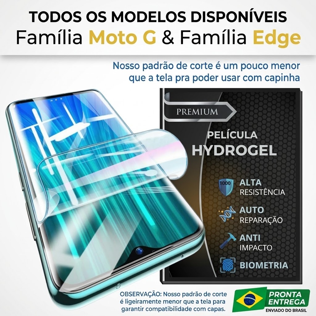 Pelicula Hidrogel HD PREMIUM e Anti Impacto para TODOS MODELOS MOTOROLA G75 G55 Edge 50 60