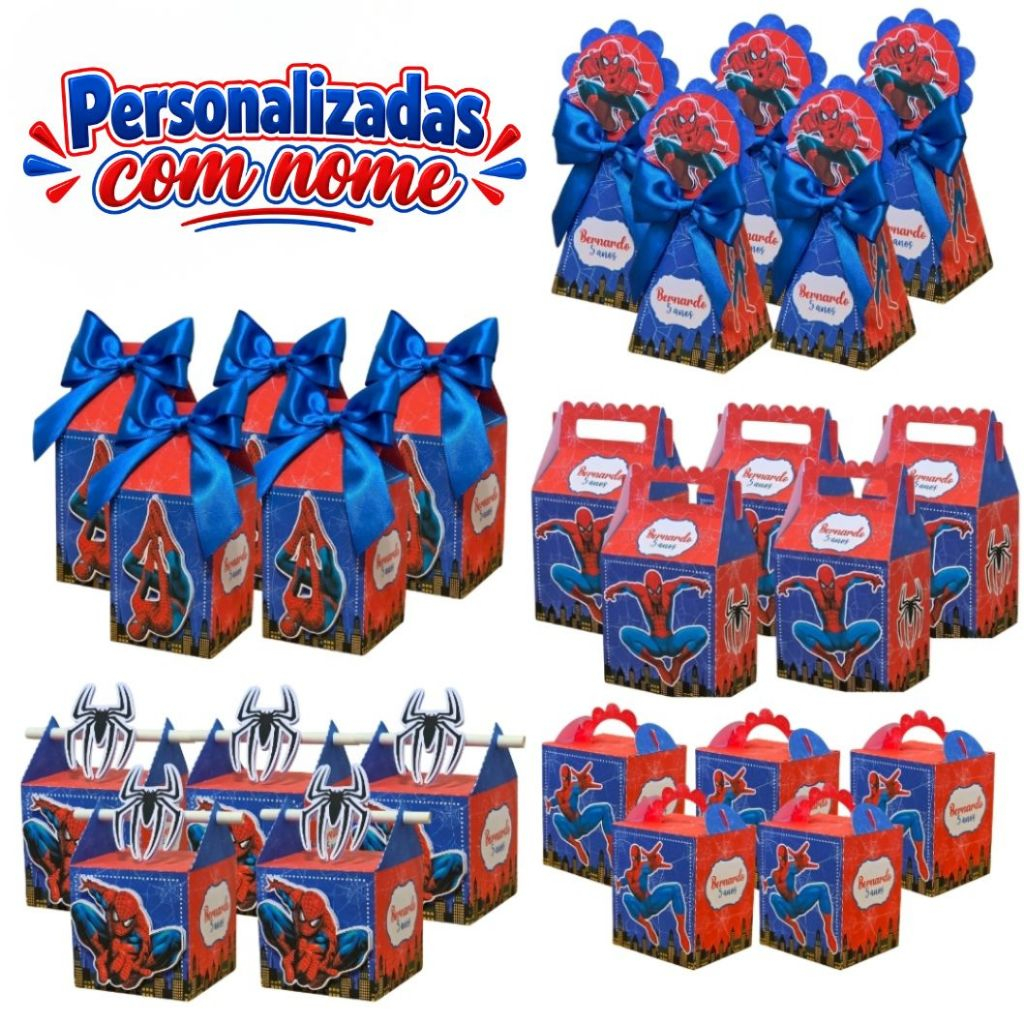 HOMEM ARANHA Kit Festa Personalizada Lembrancinhas Mimo Festa Infantil Aniversário Pegue e Monte