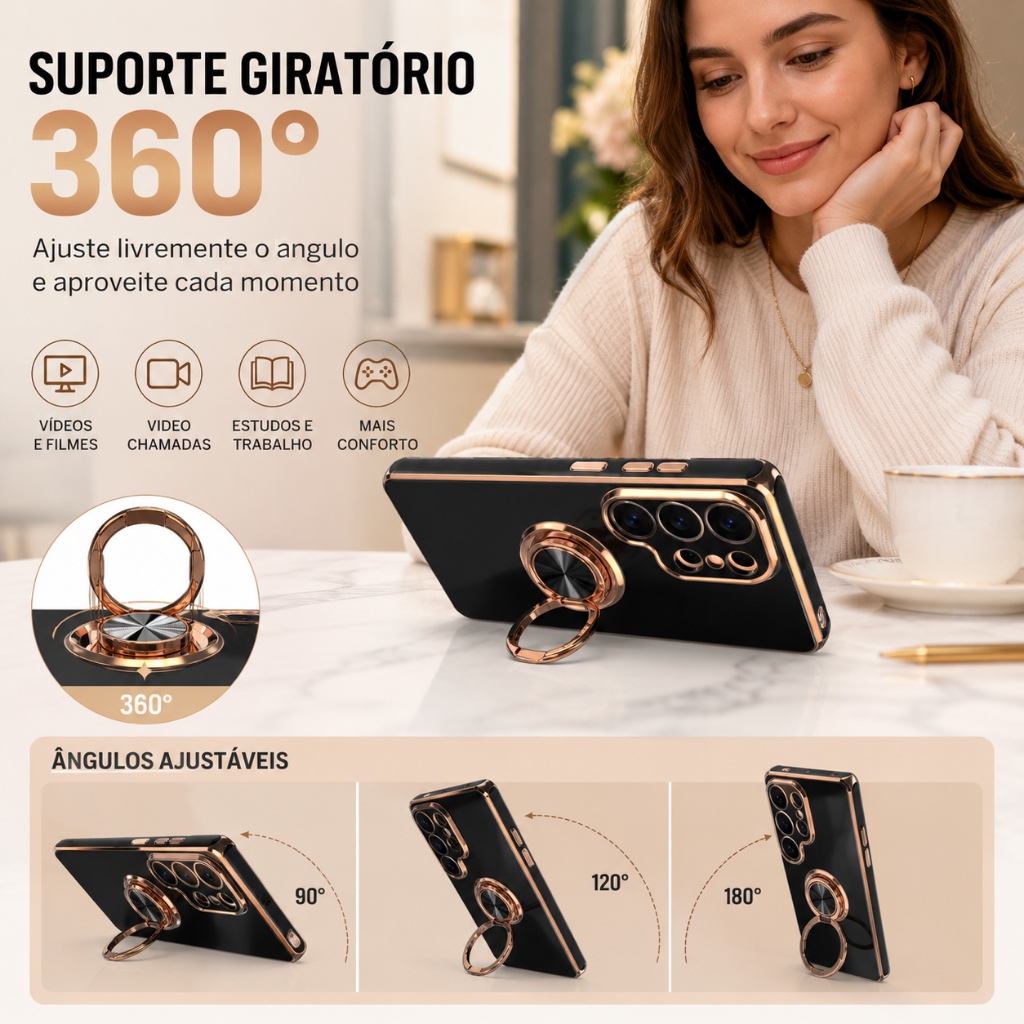 Capa Capinha Para Samsung Galaxy A35 Luxo Premium Aveludada — imagem 2 de 2