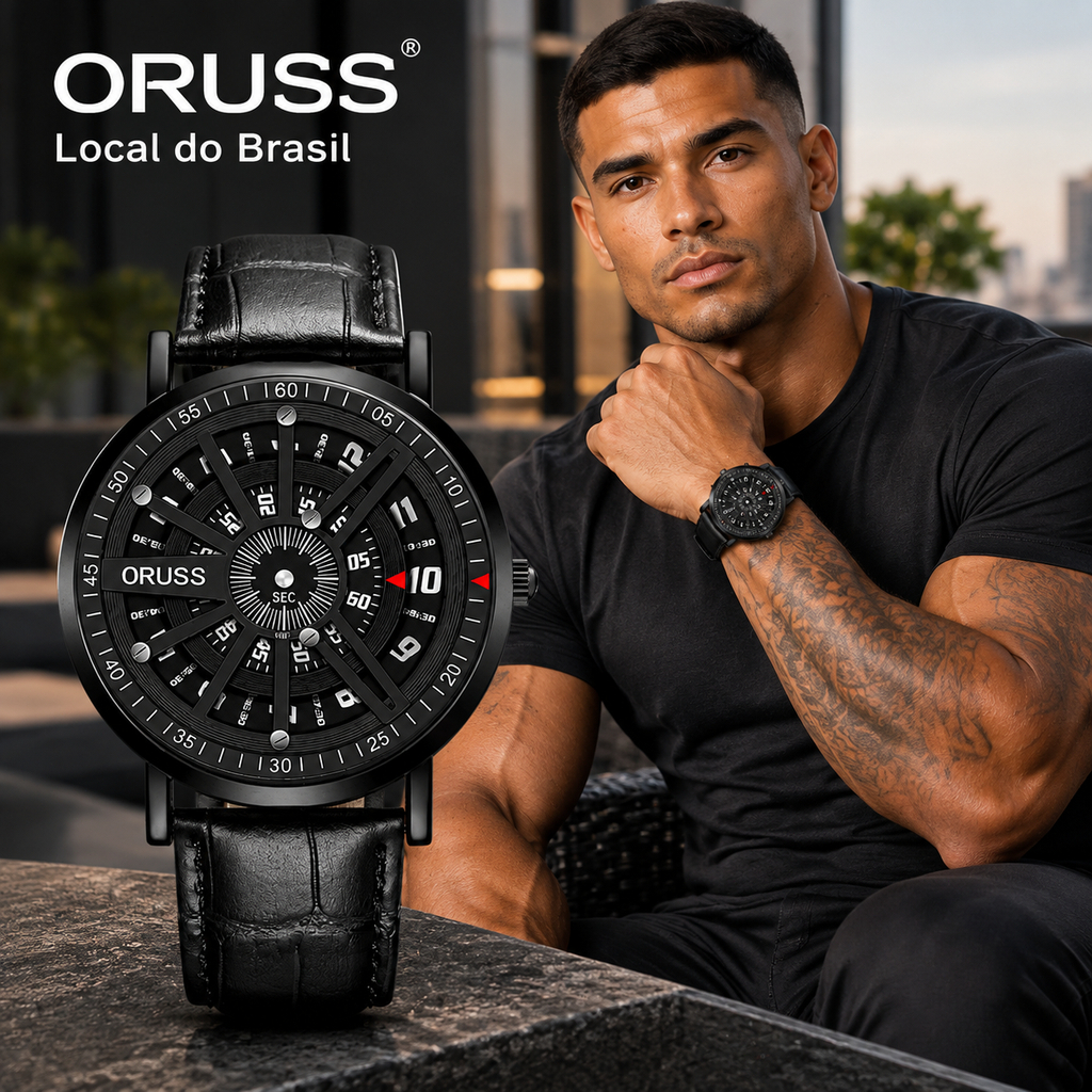 ORUSS Relógio de Luxo Alta Qualidade - Conceito Inovador para Homens, Design Fashion e Resistente à Água XKJ XGN