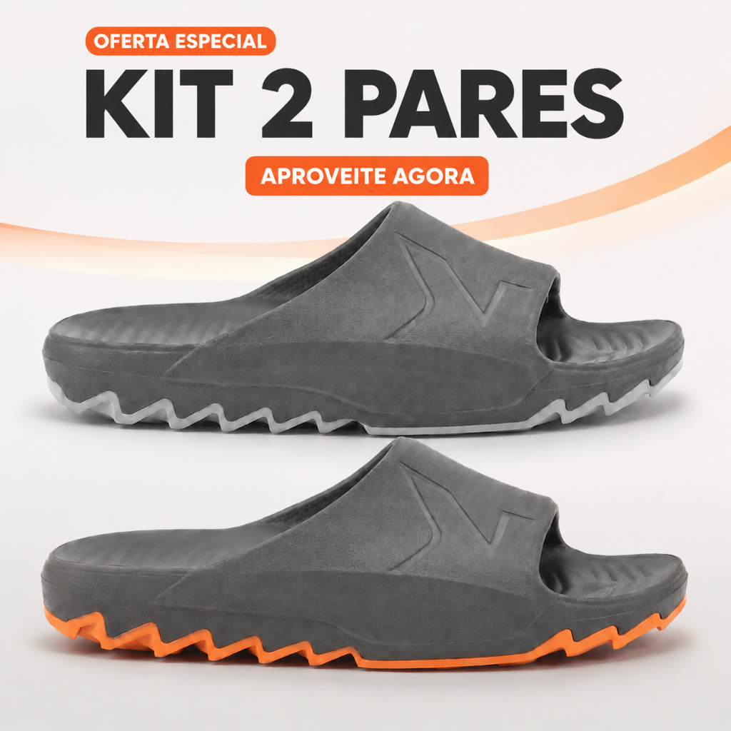 Kit com 2 Chinelo Slide Masculino Macio com Solado Grosso Tipo Nuvem, Super Macio e Confortavel