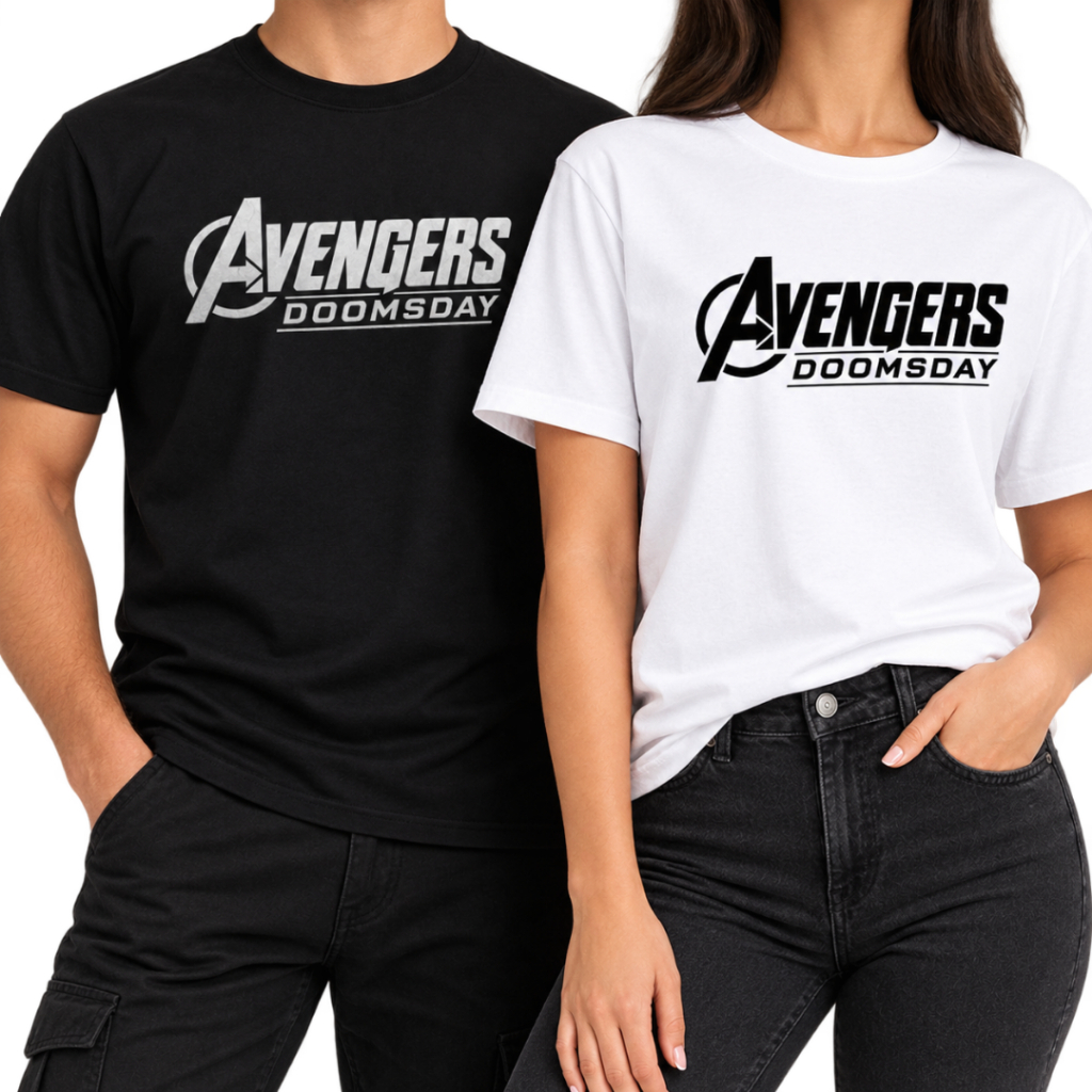 Camiseta Bordada Avengers Doomsday  |  Camiseta Vingadores Masculina e Feminina