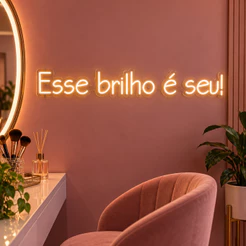 Painel Neon LED Esse Brilho é Seu em Acrílico Cristal 4mm - Letreiro Decorativo 1,00 x 0,14