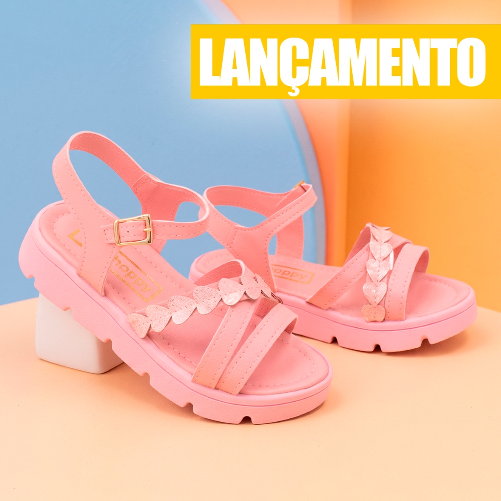 Sandalia Rosa Infantil Feminina Menina Club Happy