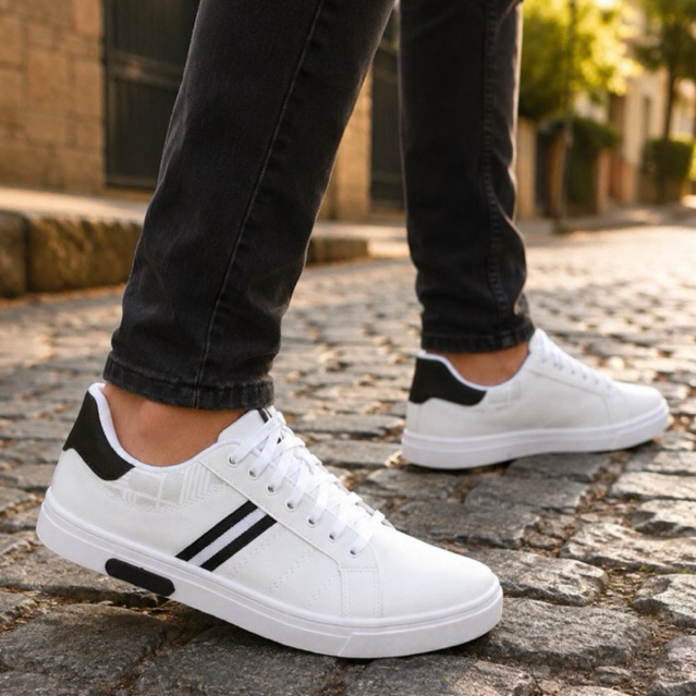 Sapatênis masculino branco tênis casual adulto lançamento