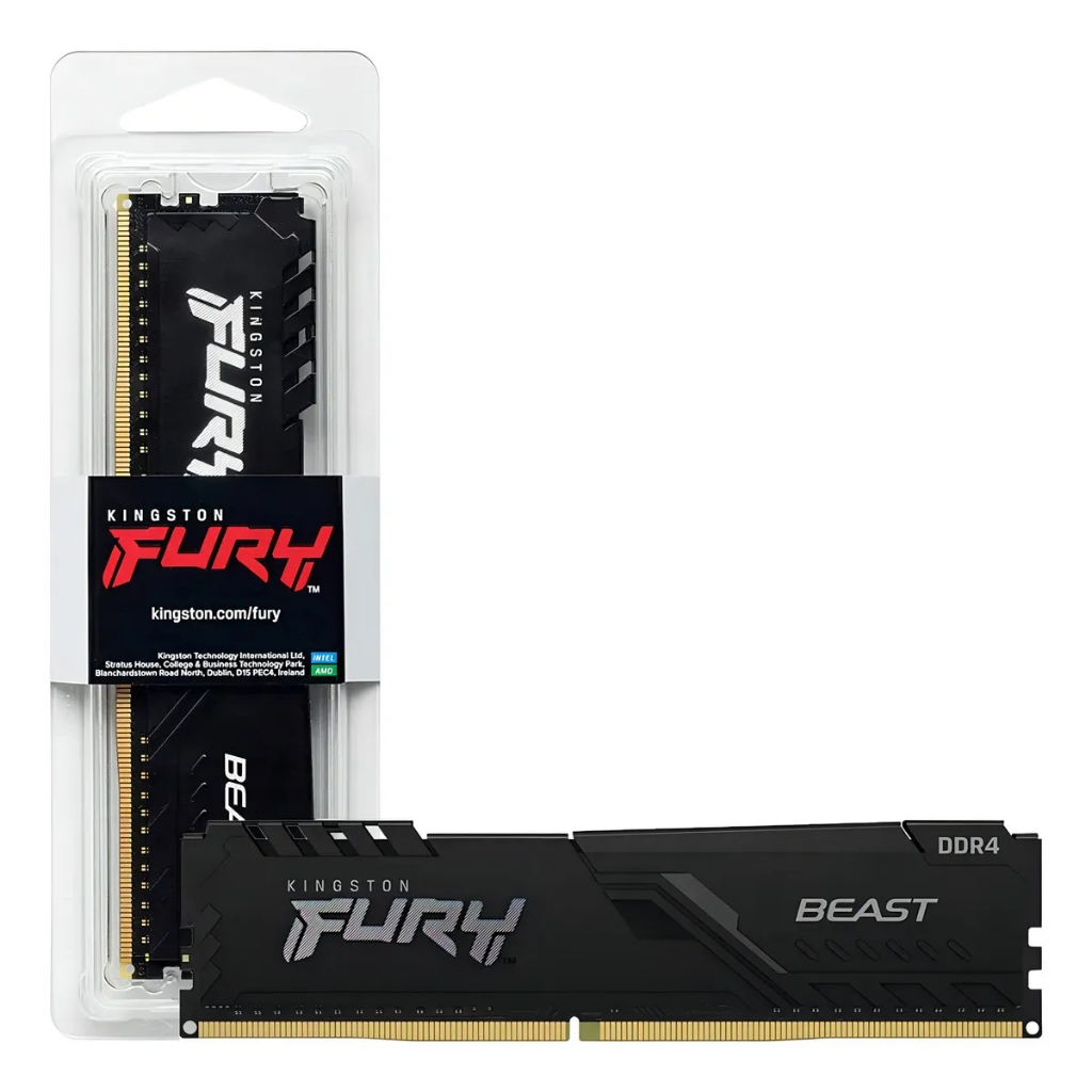 Memória DDR4 Kingston Fury Beast 16GB 3200MHz - Alta Velocidade e Eficiência Energética