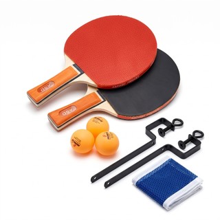 Kit Ping Pong Tênis De Mesa 2 Raquetes 3 Bolas Suporte Rede