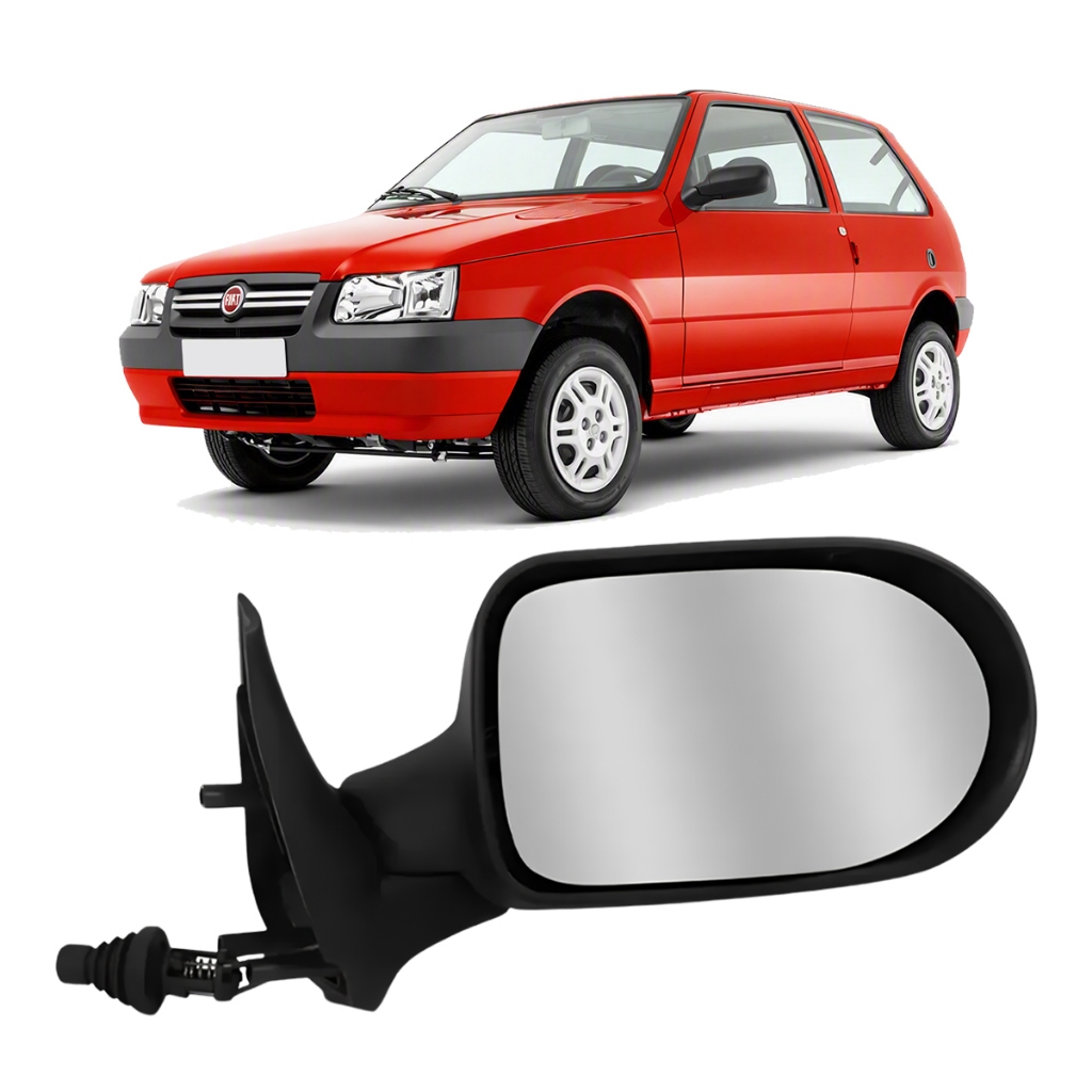 Retrovisor Externo Uno Economy 2009 a 2013 2 Portas Controle Manual