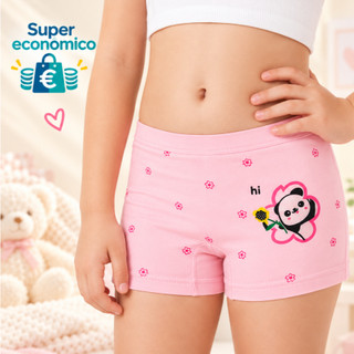 kit3/6 Cueca Boxer Infantil Lisa Algodão  Menina Respirável 4-13 Anos