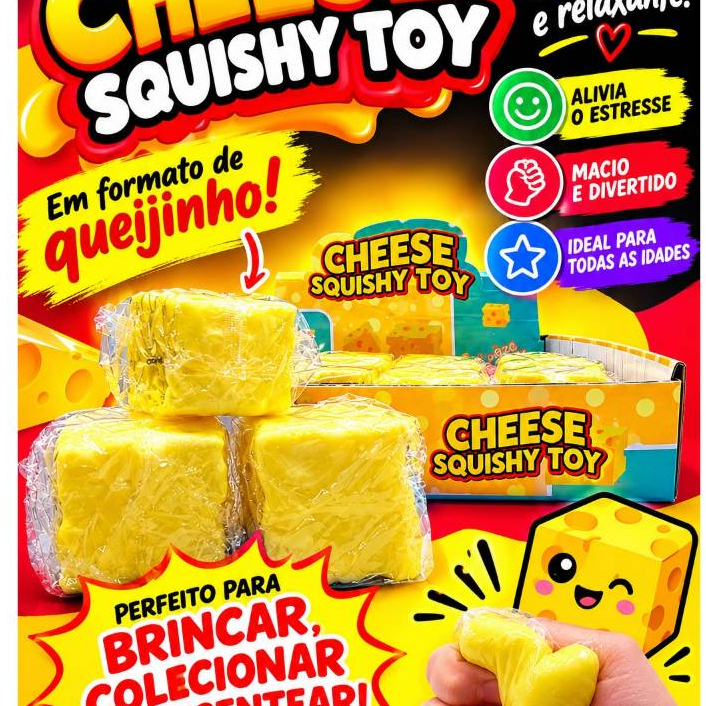 SQUISHY DE QUEIJO GRANDE E MACIO PARA APERTAR — imagem 2 de 2