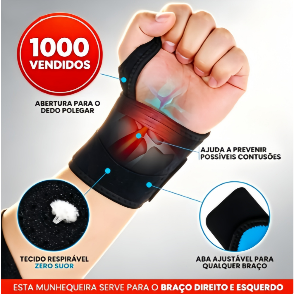 Munhequeira De Compressão Ajustável - Alívio De Dor E Tendinite ！