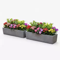Kit 2 Jardineiras de Planta Cinza 80x15 Floreira Polietileno