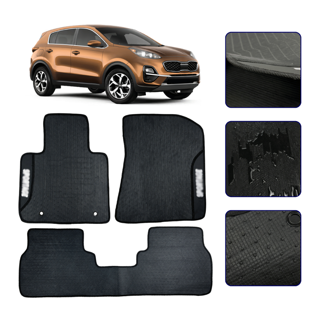 Jogo de Tapete Emborrachado para Sportage 2016 17 18 19 20 21 22 23 24 25 2026 Kit Automotivo