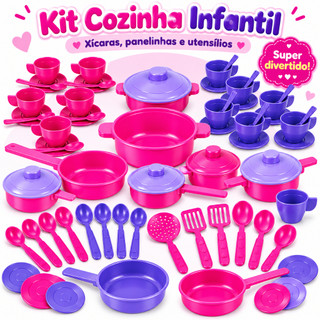 Kit Panelinhas Cozinha Infantil 26 Peças Brinquedo Educativo Panelas Utensílios Criança