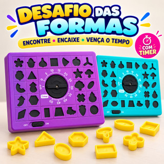 Jogo Contra o Tempo Brinquedo Interativo 26 Peças Educacional Raciocíno Lógico Formas Geométricas